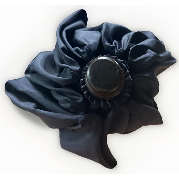 Vtg Yves Saint Laurent OPIUM Umbrella Bamboo Handle Blue Red Print Logo Italy - Picture 9 of 9